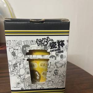 全新 火柴人瓷杯 矽膠蓋 matchman ceramic mug with silicone lid