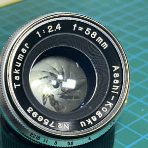 Takumar Asahi-Kogaku 58mm f/2.4 已M37口改M42口