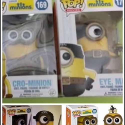 全新Minions 小黃人 funko pop 169 179 海盜野人公仔模型車內裝飾New cro minions ...