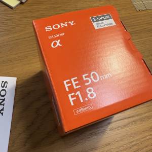 Sony FE 50mm F1.8 定焦人像鏡，全新，sony store 購相機送，保養到2026-11-21