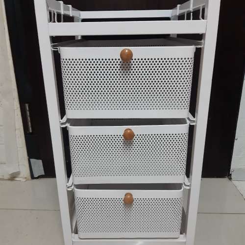 多功能三層活動帶轆置物架