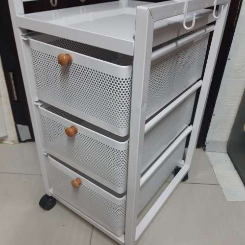 多功能三層活動帶轆置物架