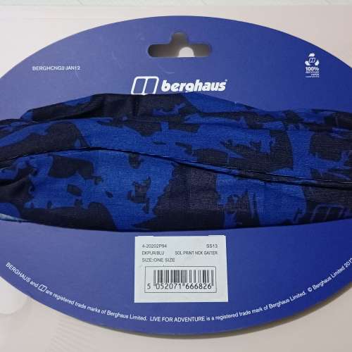 全新 Berghaus Live for Adventure Multifunctional Headwear 多功能頭巾/頸巾