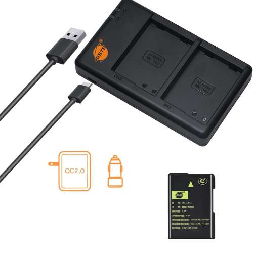 DSTE EN-EL14 Fully Decoded Lithium-Ion Battery Pack With USB-A Charger 代用全...