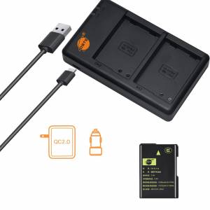 DSTE EN-EL14 Fully Decoded Lithium-Ion Battery Pack With USB-A Charger 代用全...