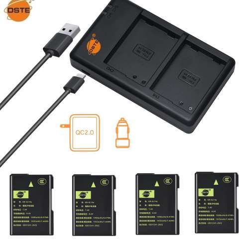 DSTE EN-EL14 Fully Decoded Lithium-Ion Battery Pack With USB-A Charger 代用全...