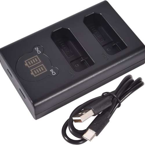 DSTE EN-EL14 Fully Decoded Lithium-Ion Battery Pack With LCD Display USB-C