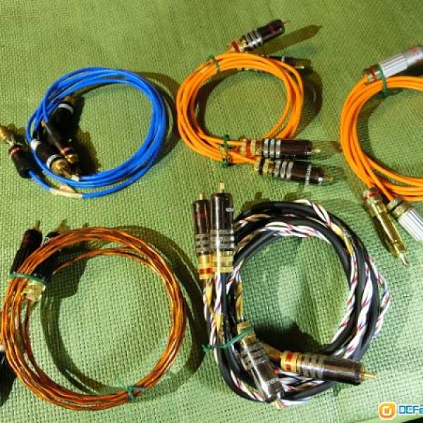超高質音響導線、全部1 M長 鍍銀多芯telfon皮 類wbt鎖插 靚焊工----