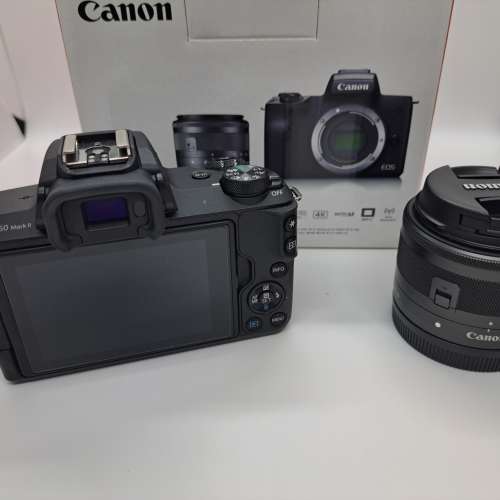 Canon EOS M50 Mark II 可拍4k片 有人面對焦Vlog機皇全新水貨有盒連  EF-M 15-45 f...