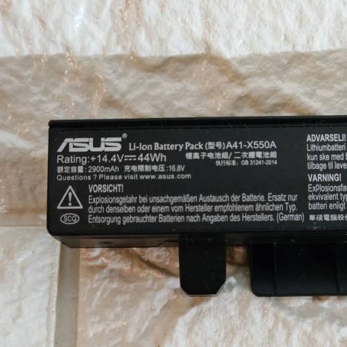 95%新行貨ASUS A41-X550A 14.4V/44Wh 2900mAh手提電腦鋰電池 日本製造