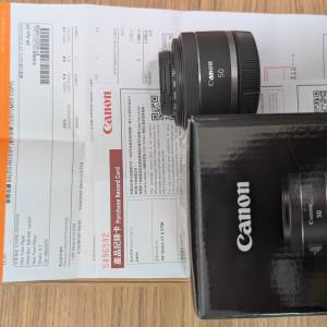 99%新行貨fullset Canon RF 50mm f/1.8 STM 有盒有單 只用一次 全新一樣  連kase M...