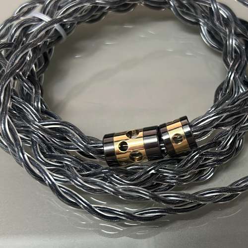 (耳機線:銀影)72小時礦物油，油浸單晶銅+石墨希粉電鍍+黑金礦石特制插頭耳機升級線...