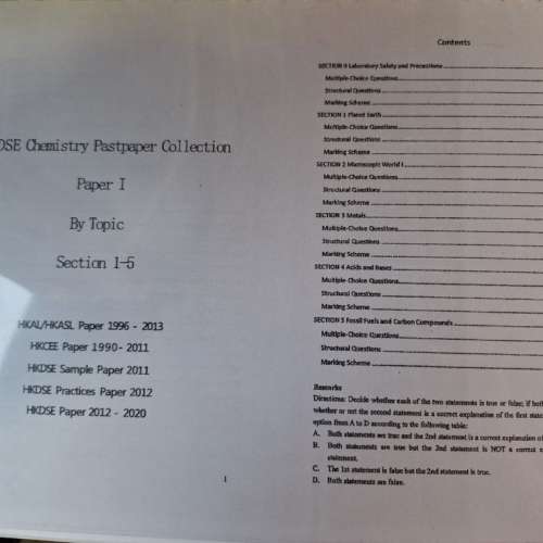 Chem By Topic Past paper, AL CE DSE By topic