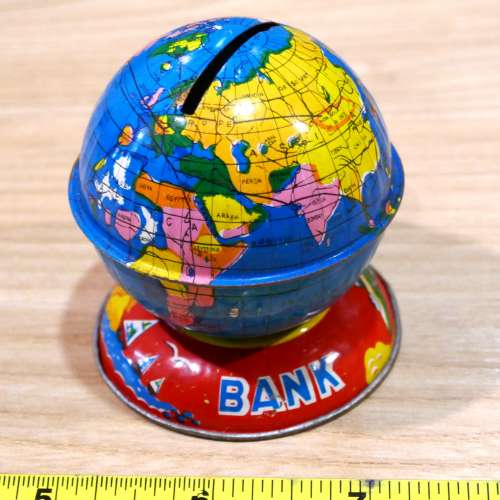 古董玩具鐵皮錢箱1件(日本掣造).