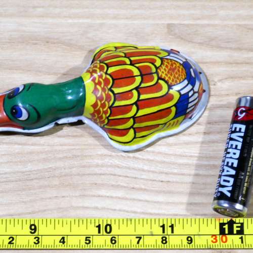 幾拾年前物品清貨~古董鐵皮玩具鴨1件