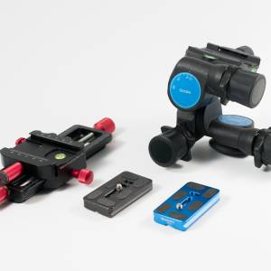 Benro GD3WH 3-Way Geared Precision Head with ishoot macro focusing rail 150