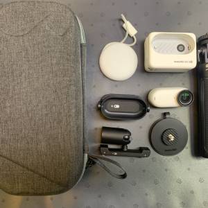 [觀塘實體店] 二手 Insta360 Go3s 128GB (連收納盒+迷你三腳架自拍棒+簡易夾+磁吸...