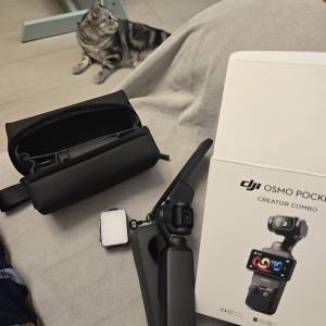 DJI Osmo Pocket Creator Combo 有盒有dji care 至2025 12月底 冇單 冇咗原裝廣角鏡...
