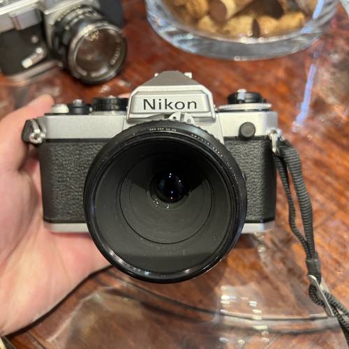 日本nikon fe老菲林相機連 微距神鏡micro-nikkor 55mm鏡