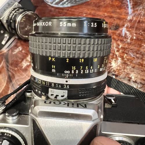 日本nikon fe老菲林相機連 微距神鏡micro-nikkor 55mm鏡