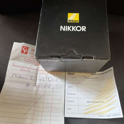 二手 99%新 Nikon NIKKOR Z 40MM F/2 一套 (行貨過保，有單有盒)
