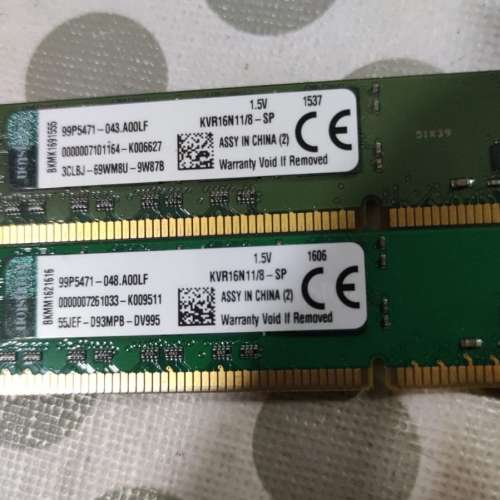 Kingston Desktop Ram Kingston 8Gx2 共16GB DDR3 1600 雙面