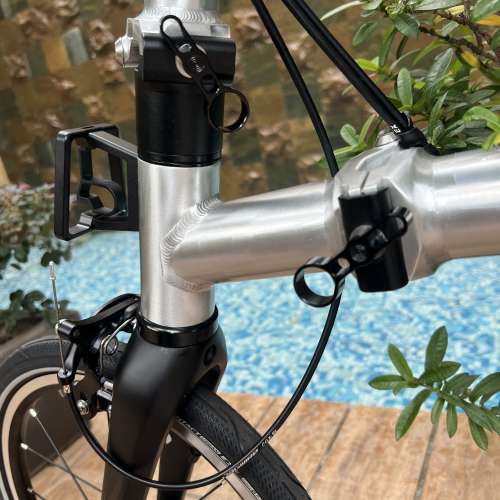 特價 2025 最新拉絲銀色 紫色 ACEOFFIX C5 全原裝5速黑色碳前叉鋁合金折叠車