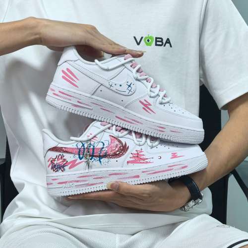 （可來圖定製）Nike Air Force 1 07 Low 十二星座  白粉 處女座 低幫 板鞋 Size：3...