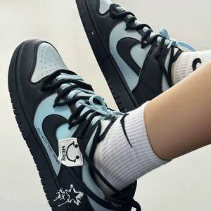 （可來圖定製）Nike Dunk Low 海島薄霧 漸變 高級 黑藍 Size：36-46