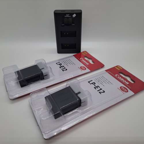 Canon佳能LP-E12電池兩粒 兩位USB-C快速充電器