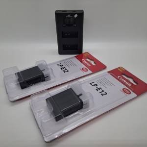 Canon佳能LP-E12電池兩粒 兩位USB-C快速充電器