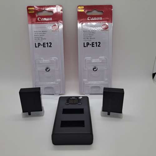 Canon佳能LP-E12電池兩粒 兩位USB-C快速充電器