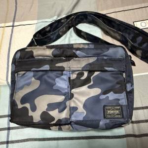 Porter 藍色迷彩斜孭袋 blue camouflage shoulder bag