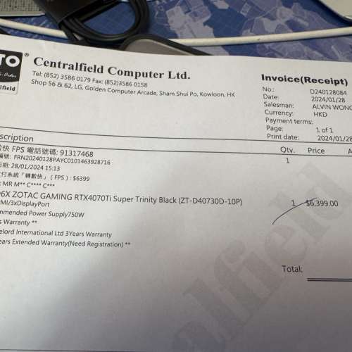 Zotac RTX 4070Ti Super Trinity Black Edition