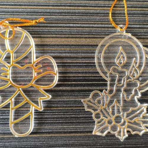 全新 聖誕節 聖誕老人 DIY 彩繪 玻璃畫 吊飾 $6 (三個)