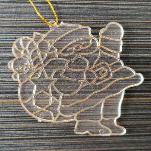 全新 聖誕節 聖誕老人 DIY 彩繪 玻璃畫 吊飾 $6 (三個)