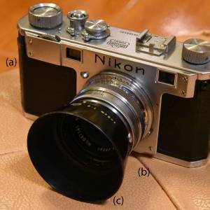 第195部Nikon S旁軸機身配Nikkor 5cm鏡頭連罕有遮光罩