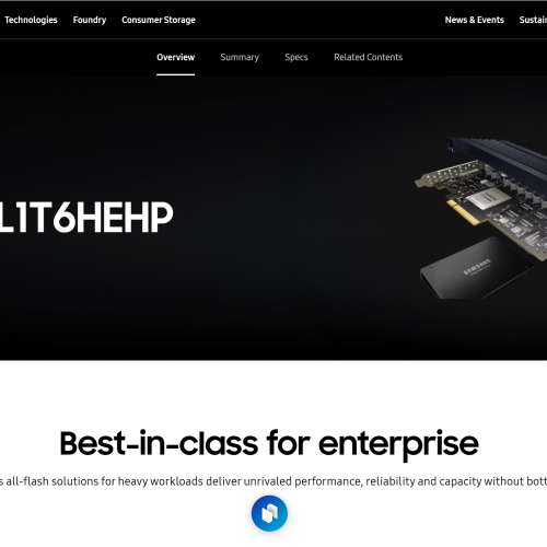 SAMSUNG MZPLL1T6HEHP(1.6TB) - Enterprise SSD PCIe 3.0 x8 Sequential Read 5840 MB