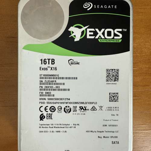 Seagate X16 EXOS Enterprise 16TB HDD (SATA)