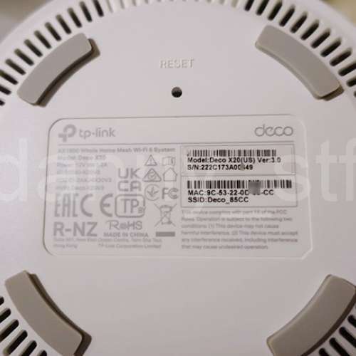 港行 TP-Link AX1800 Whole Home Mesh Wi-Fi System Deco X20 (3 pack 3件裝)