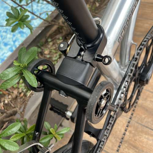 2025 最新拉絲銀色 紫色 ACEOFFIX C5 5速/7速 黑色碳前叉鋁合金折叠車 送前後蛙燈叮叮