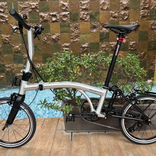 2025 最新拉絲銀色 紫色 ACEOFFIX C5 5速/7速 黑色碳前叉鋁合金折叠車 送前後蛙燈叮叮