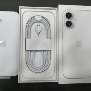 99%New iPhone 16 128GB 白色 香港行貨 蘋果保養到2026年7月18日 電池100% 全套有盒...