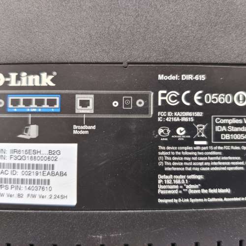 D-Link DIR-615 Ver B2 N300 Router 路由器