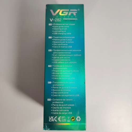全新VGR V-282專業理髮器 無線電剪髮、修剪鬍鬚和身體毛髮,2000mAh鋰電池USB充電可...