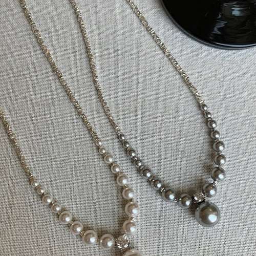 手工作品Swarovski珍珠925銀碎項鏈頸鏈鍊