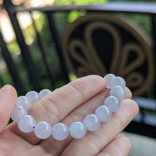 天然翡翠紫羅蘭種水糯冰手串9.2mm