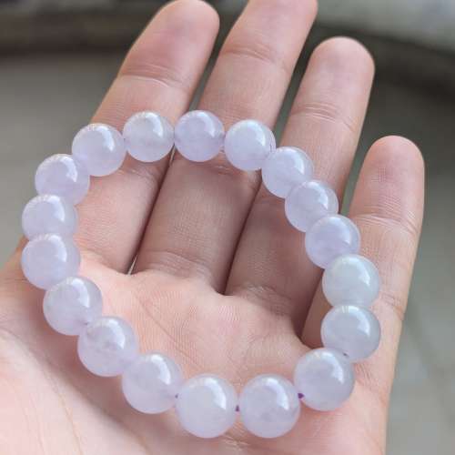 天然翡翠紫羅蘭種水糯冰手串9.2mm