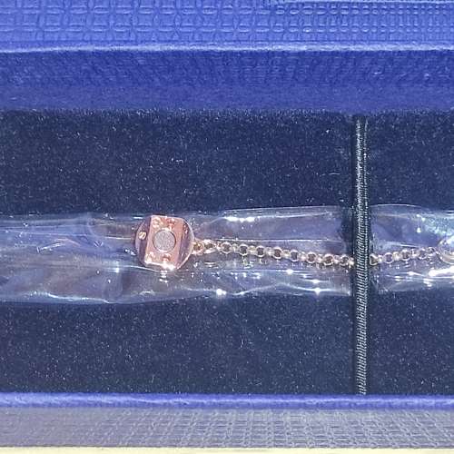 全新 SWAROVSKI 水晶手鍊 5511101 JET HEM/ROS BRACELET 17.3 CM