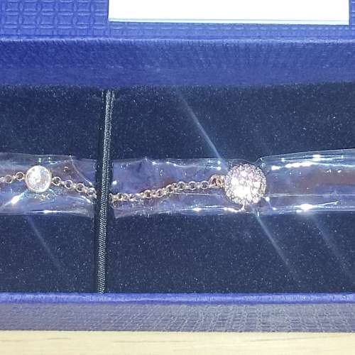 全新 SWAROVSKI 水晶手鍊 5511101 JET HEM/ROS BRACELET 17.3 CM